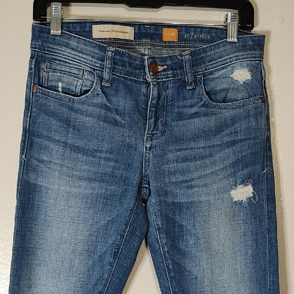 Anthropologie Pilcro Womens Hyphen Slim Skinny Jeans Blue Distress size 26 - Picture 4 of 10